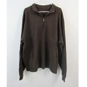 Carnoustie XL Golf Pullover Heavy Weight 1/4 Zip Brown & Black Lined W/ Pockets